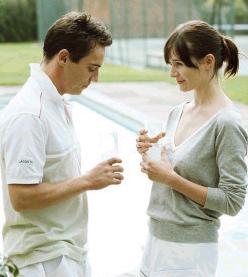 Jonathan Rhys-Meyers and Emily Mortimer