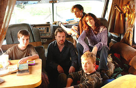 Clockwise from top: Minnie Driver, Shannon Woodard, Noel Fisher, Eddie Izzard and Aidan Mitchell
